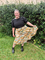 SAMPLE: Blushing Landscape Elastic skirt
