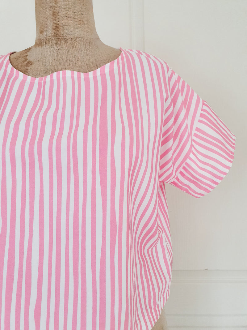 Sample: Candy Cane Cropped Trixie Top