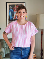 Sample: Candy Cane Cropped Trixie Top
