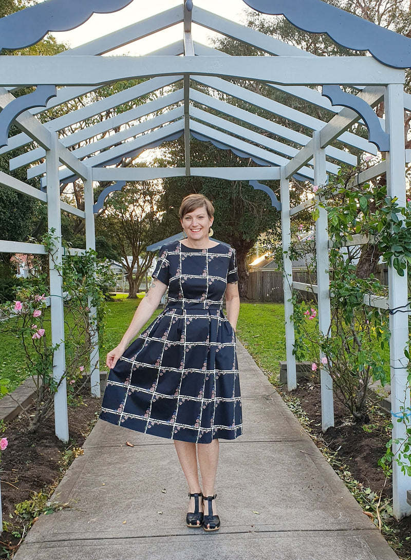 Flowergrid Mary Jane Dress