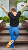Sequin Sleeve Trixie Top