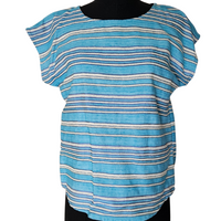 Azure handwoven silk Vivienne Top