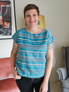 Azure handwoven silk Vivienne Top