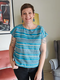 Azure handwoven silk Vivienne Top