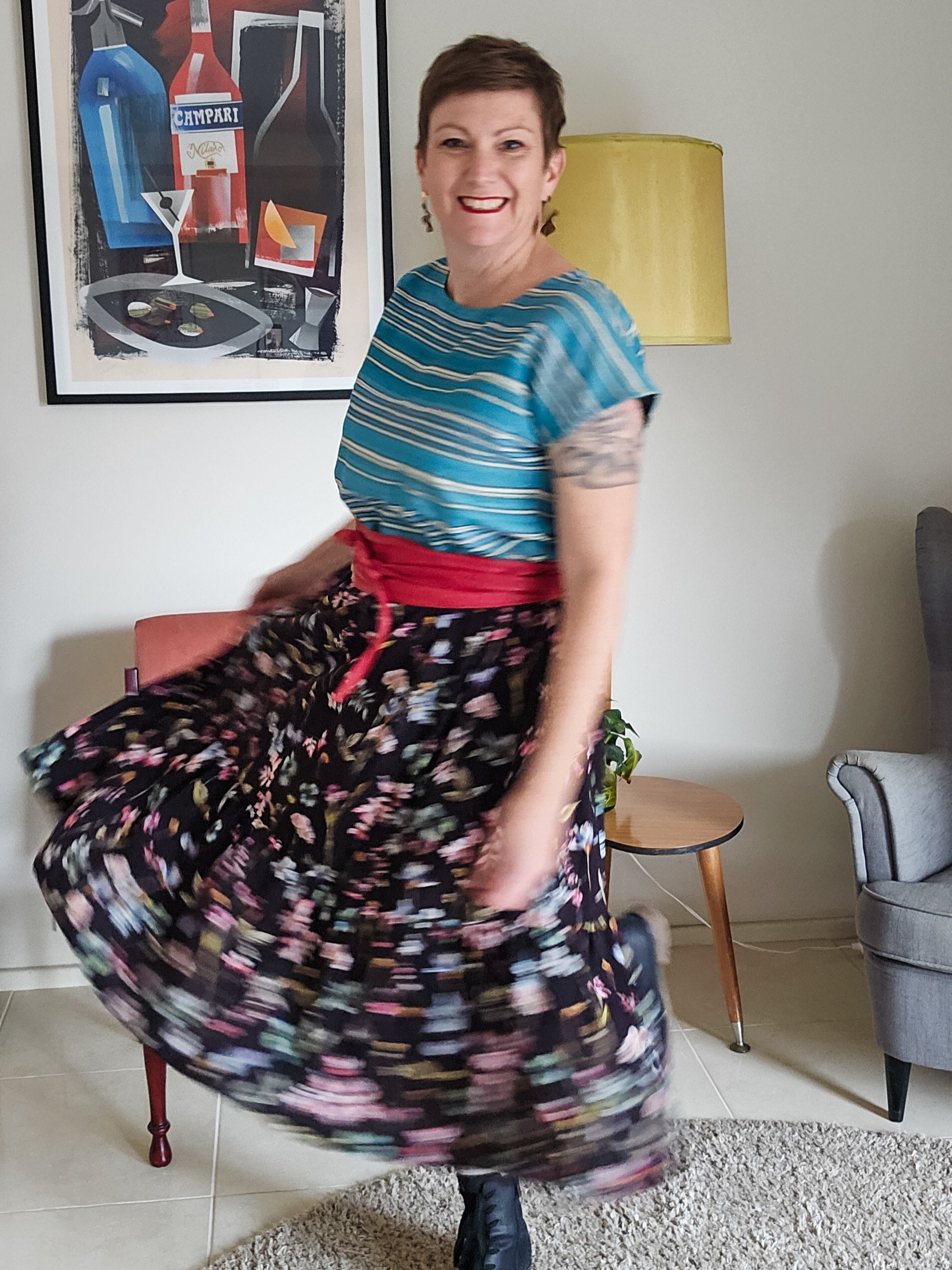 Azure handwoven silk Vivienne Top