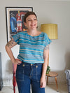 Azure handwoven silk Vivienne Top