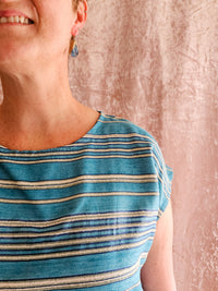 Azure handwoven silk Vivienne Top