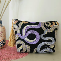 Cobra make-up zip pouch