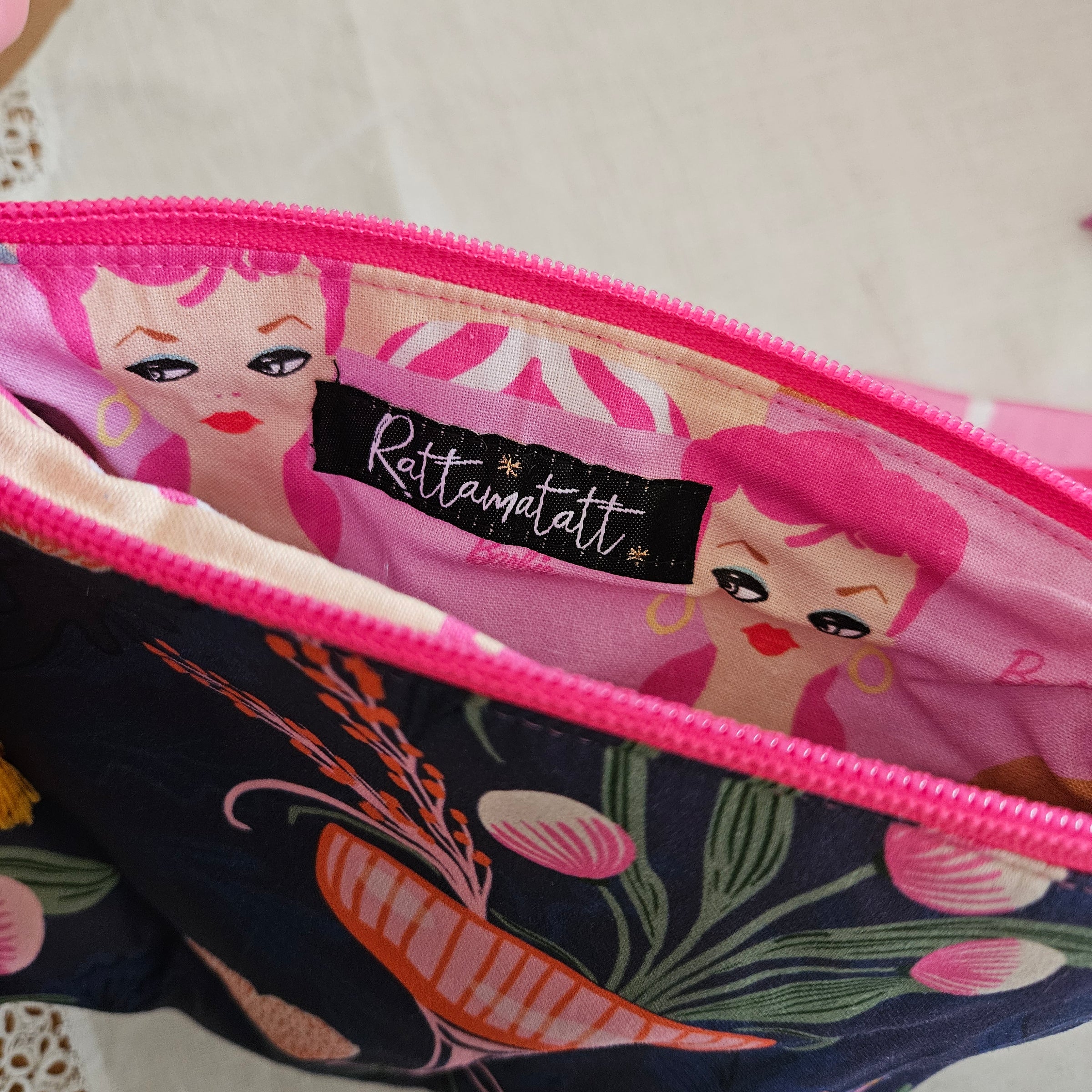 Petal punch make-up zip pouch