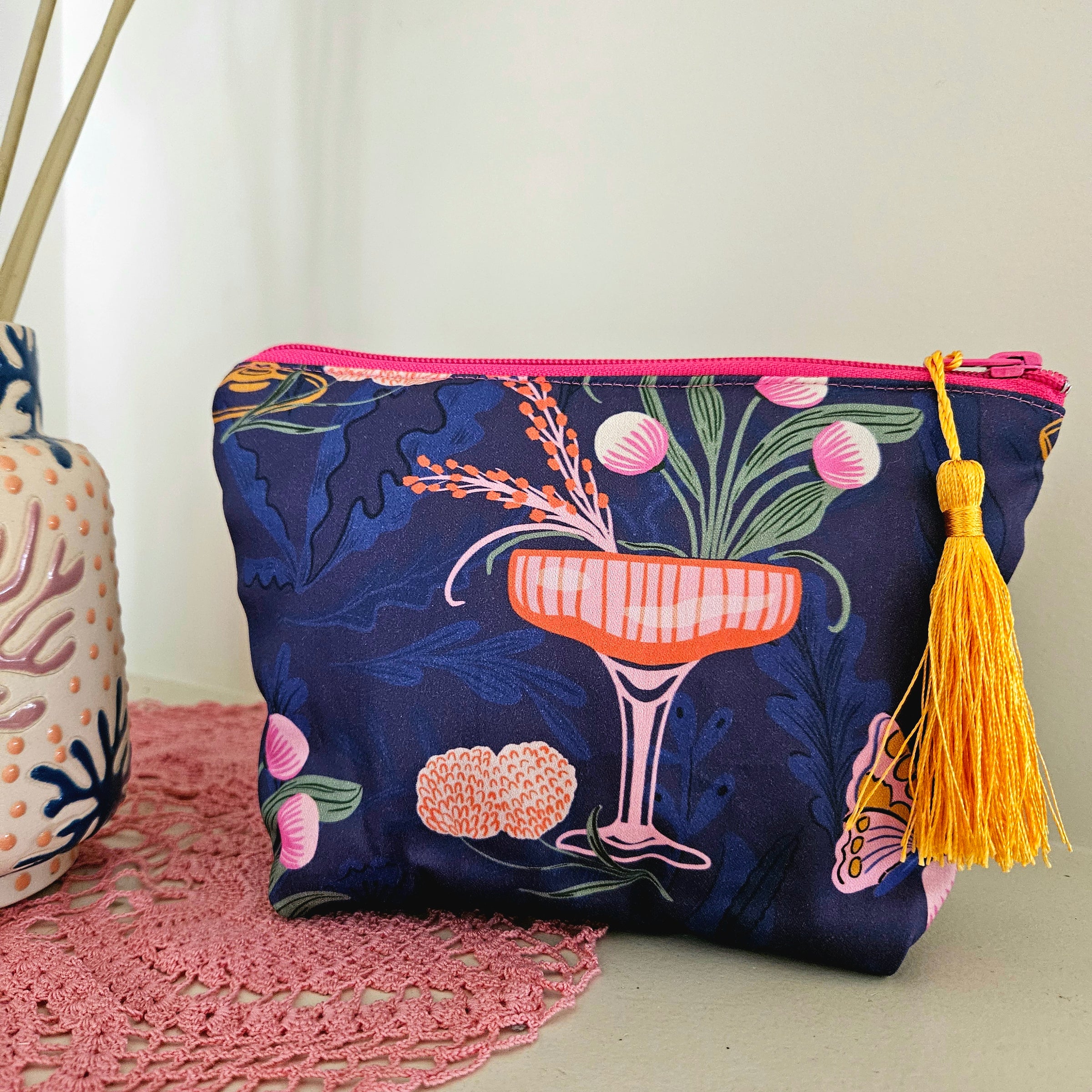 Petal punch make-up zip pouch