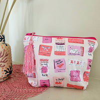 Matchboxes make-up zip pouch