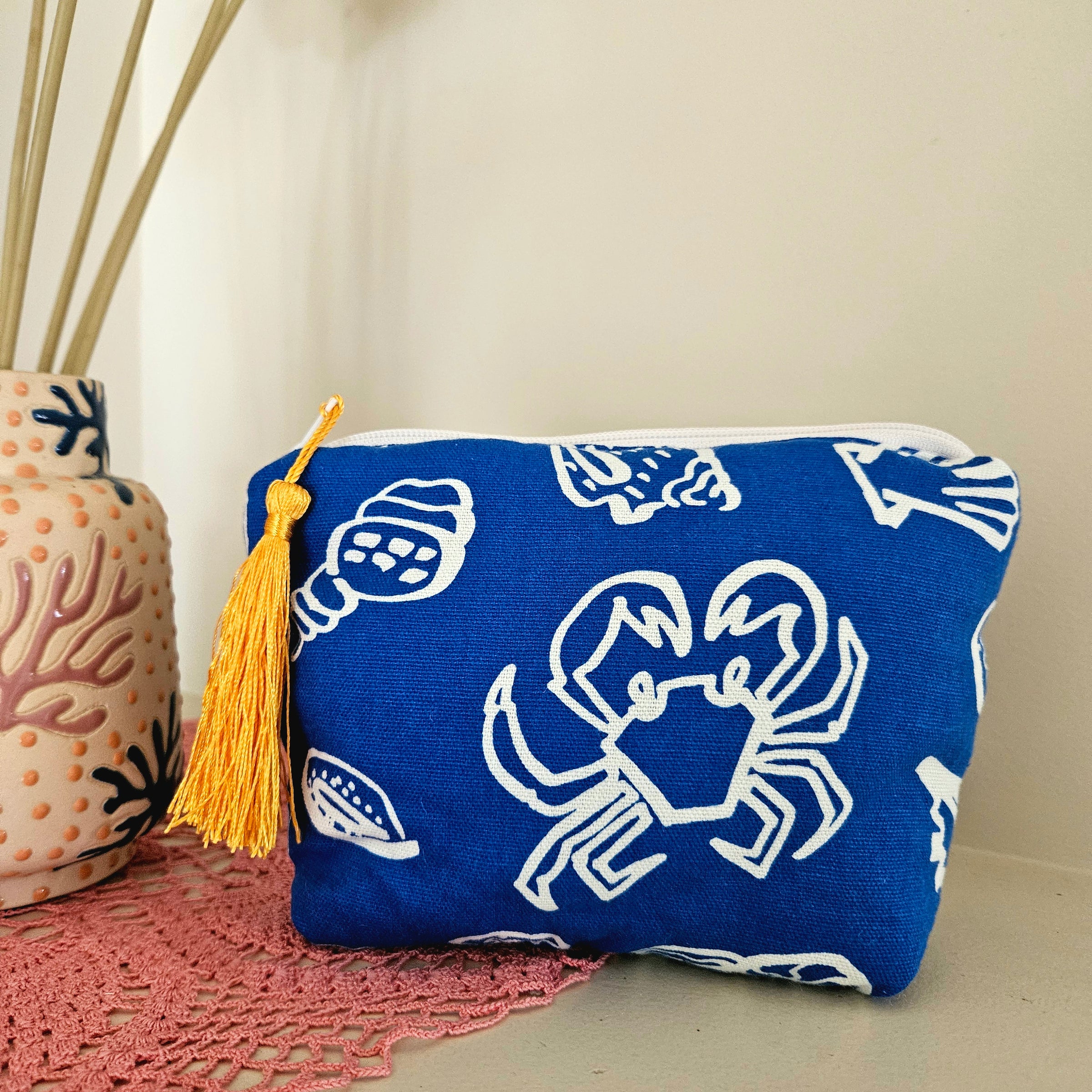 Rock Lobster make-up zip pouch