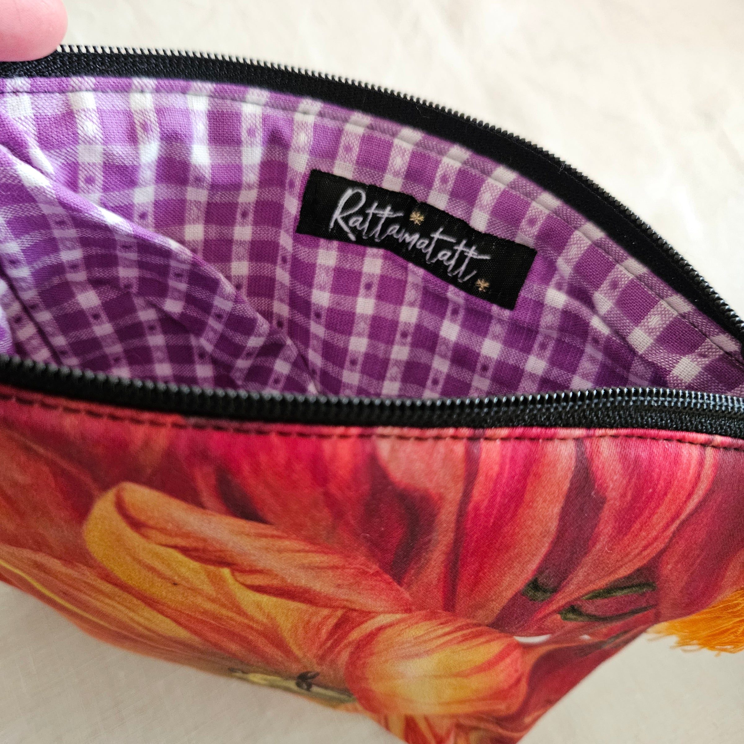 Fantastical floral make-up zip pouch