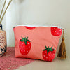 Strawberry Patch make-up zip pouch