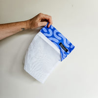 Blue squiggle small laundry/garment bag