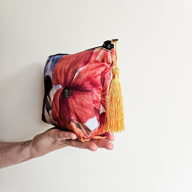 Fantastical floral make-up zip pouch