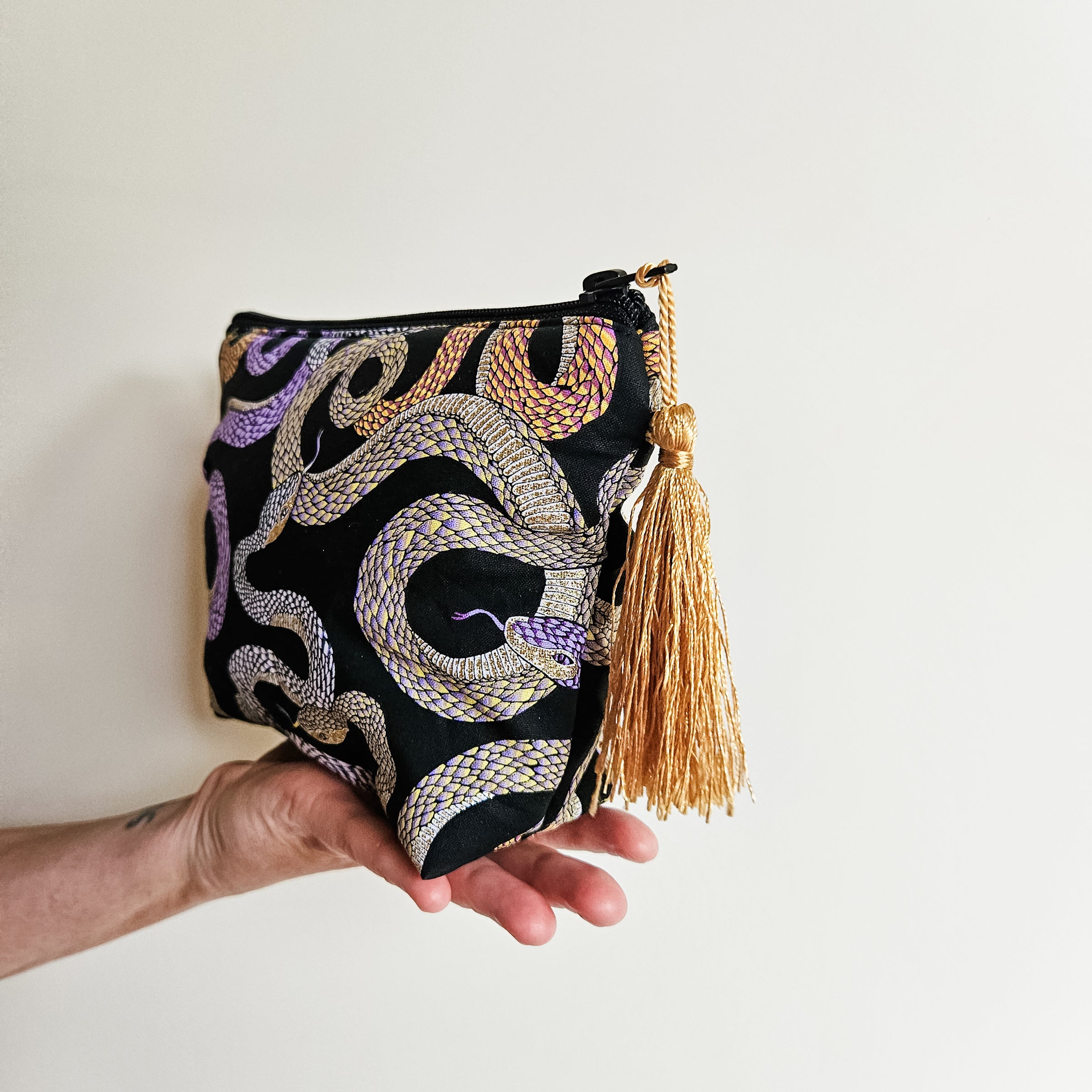 Cobra make-up zip pouch