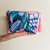 Painterly floral make-up zip pouch