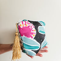 Powderpuff make-up zip pouch