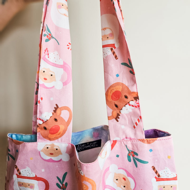 Medium Christmas cheers print tote bag