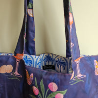 Petal punch print tote bag