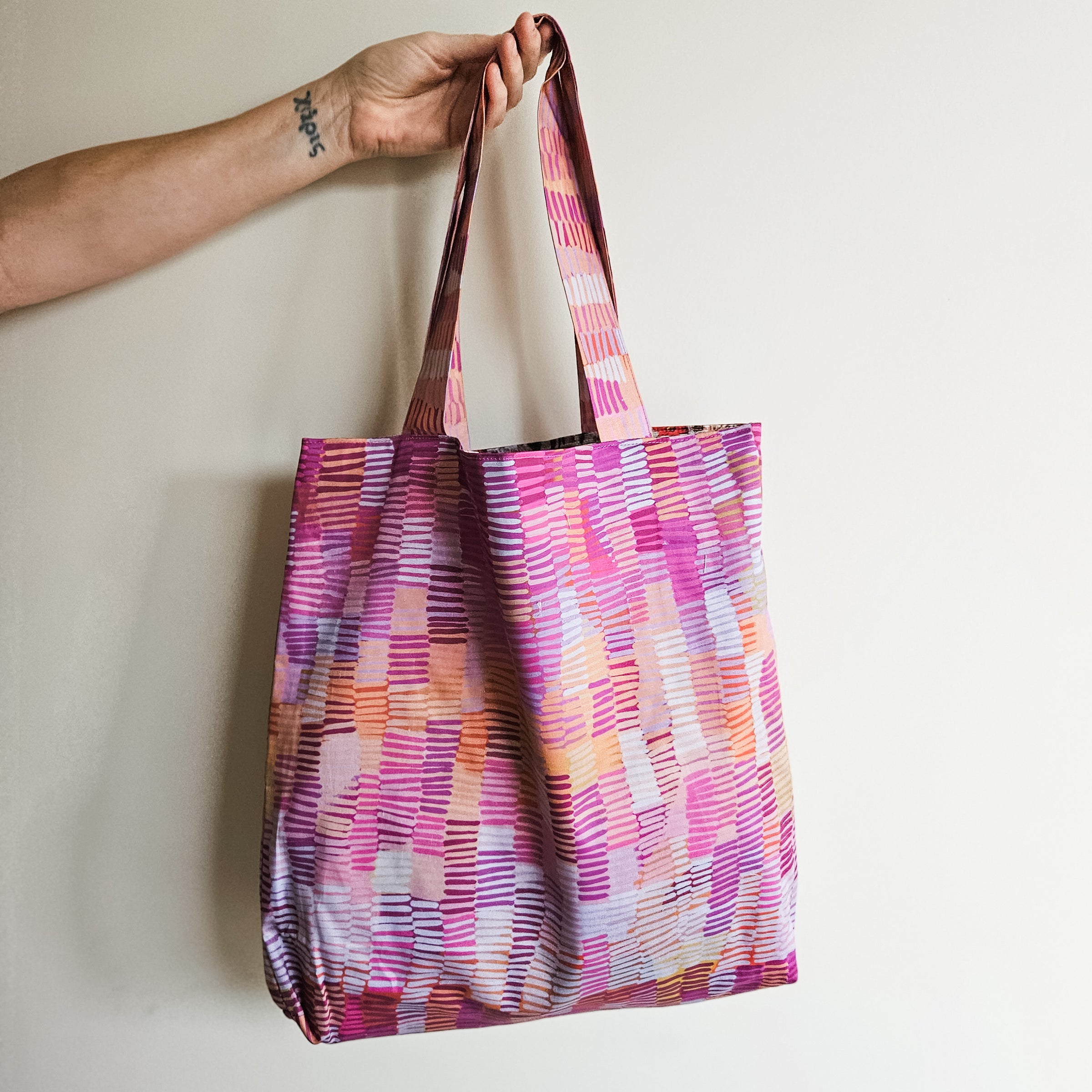 Pink Flamingo print tote bag