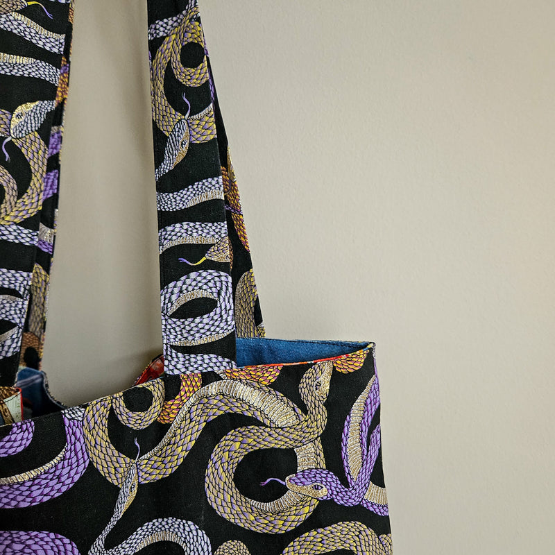 Cobra print tote bag