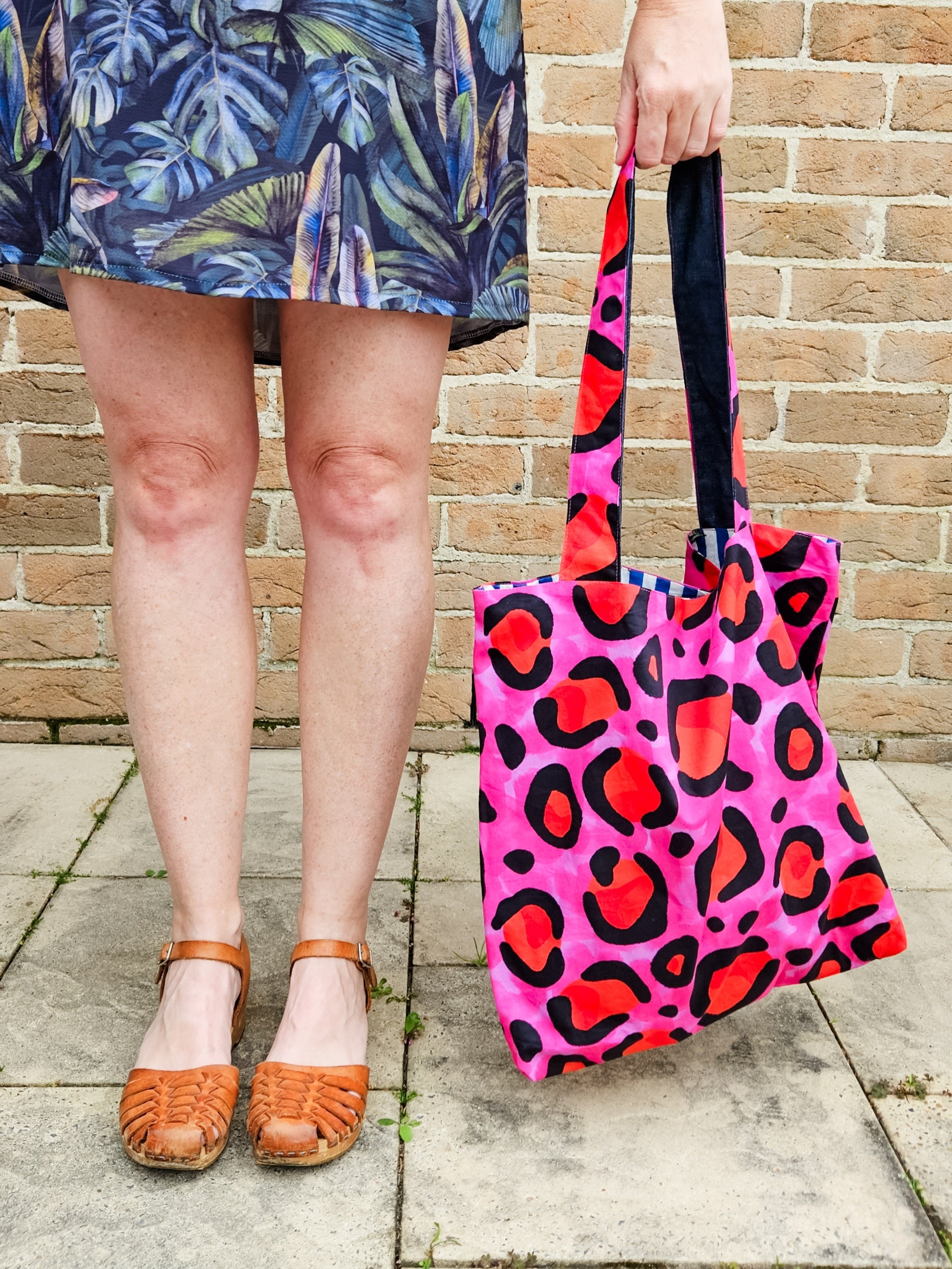 Animal print tote bag