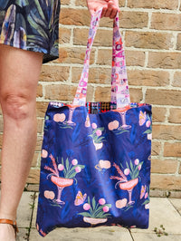 Petal punch print tote bag- Fizzy straps