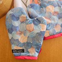 Seashells oven mitts- set