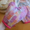 Pink Flamingo oven mitts- set