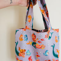 Mermaids print tote bag- small