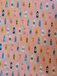 Pink soda bottles top