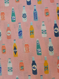 Pink soda bottles top