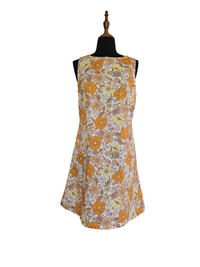 Orange/brown vintage style floral joanie dress