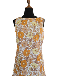 Orange/brown vintage style floral joanie dress