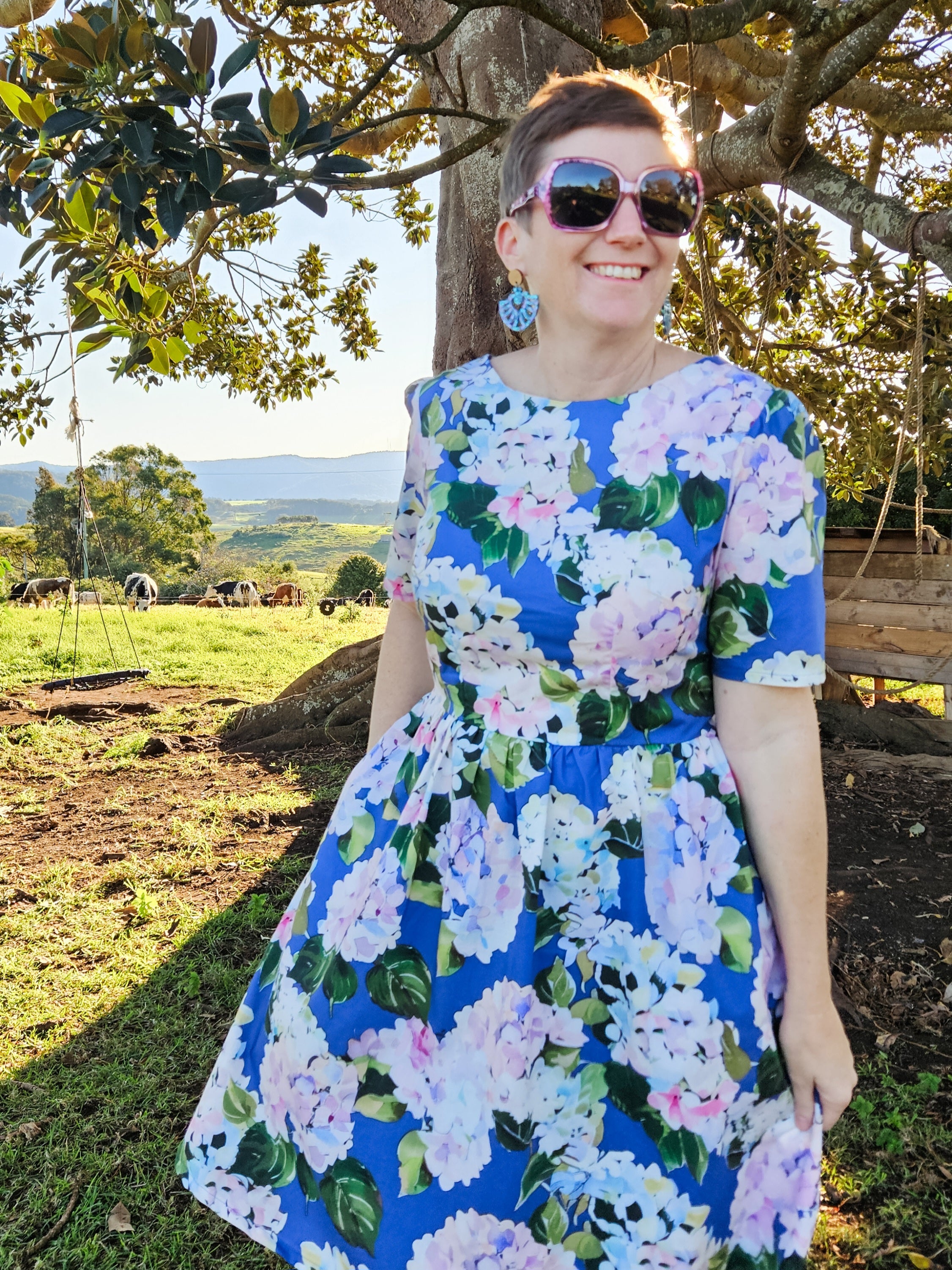 Hydrangeas Mary Jane Dress