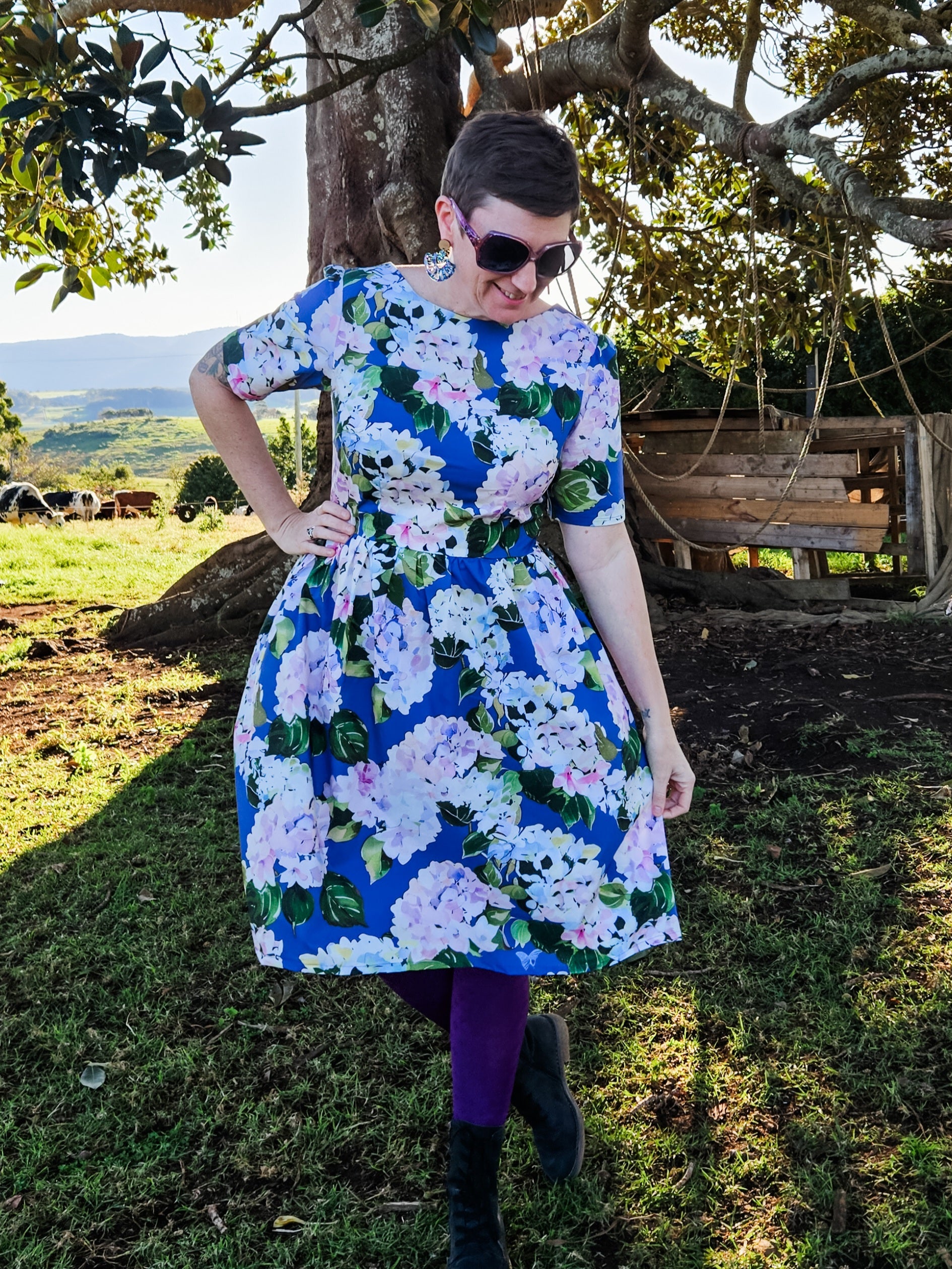 Hydrangeas Mary Jane Dress