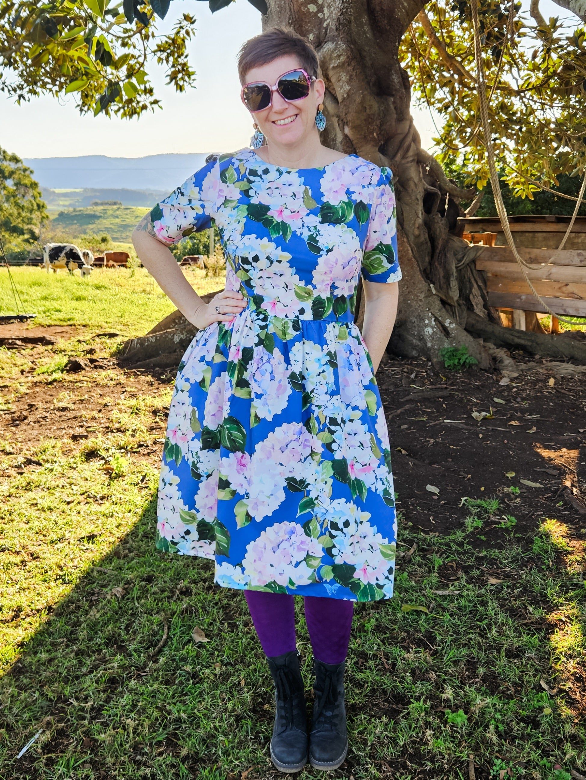 Hydrangeas Mary Jane Dress