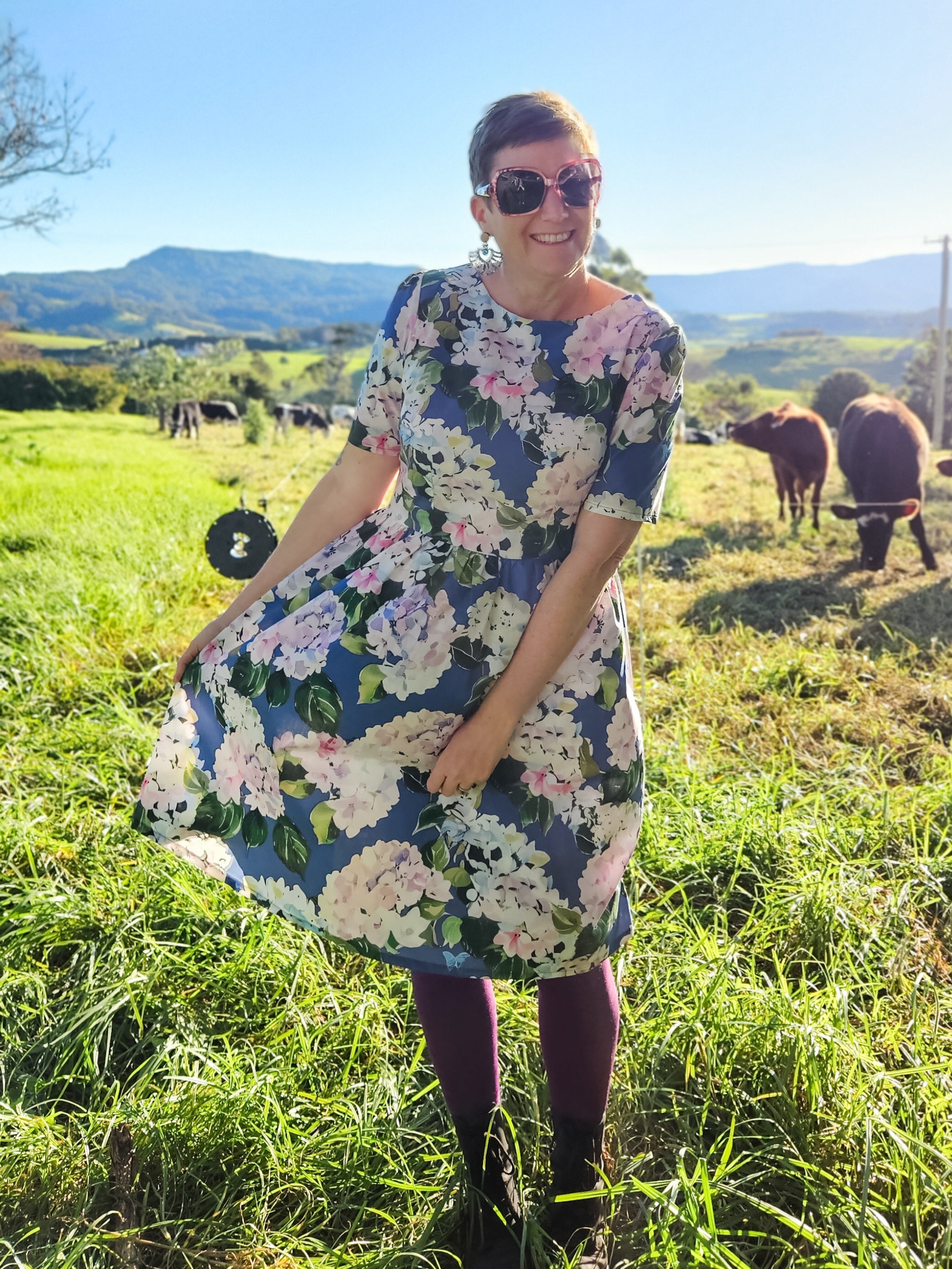 Hydrangeas Mary Jane Dress