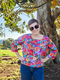 Brushstroke Floral Lara top