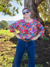 Brushstroke Floral Lara top