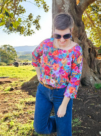 Brushstroke Floral Lara top