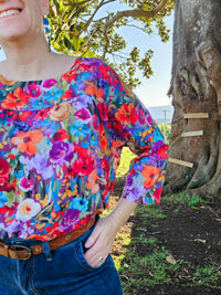 Brushstroke Floral Lara top