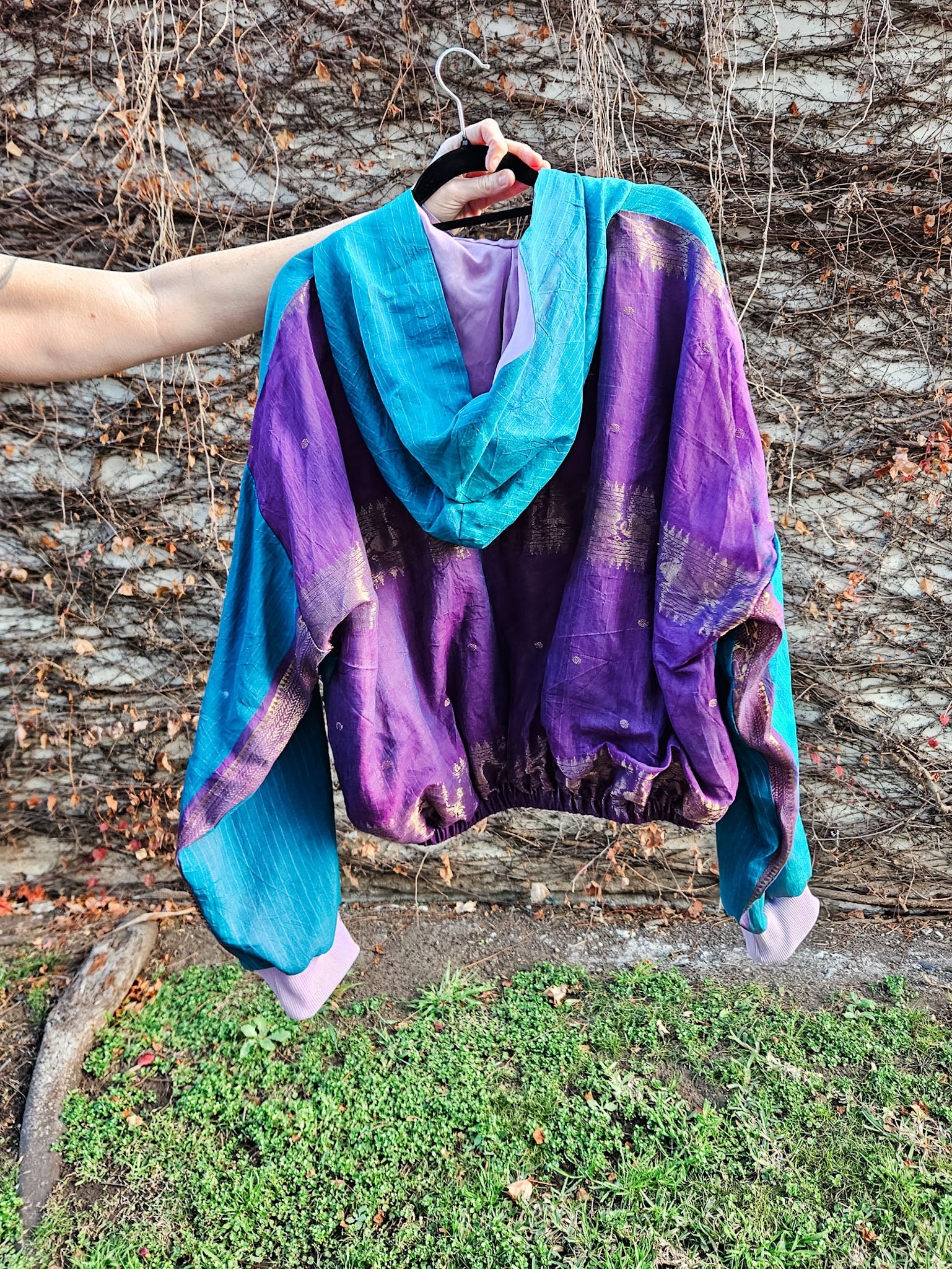 Peacock/purple Sushila Jacket- Medium