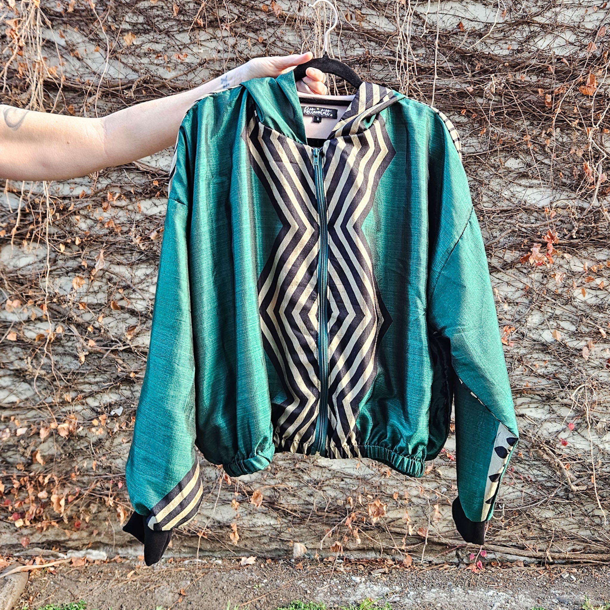 Green/black/gold Sushila Jacket- Small