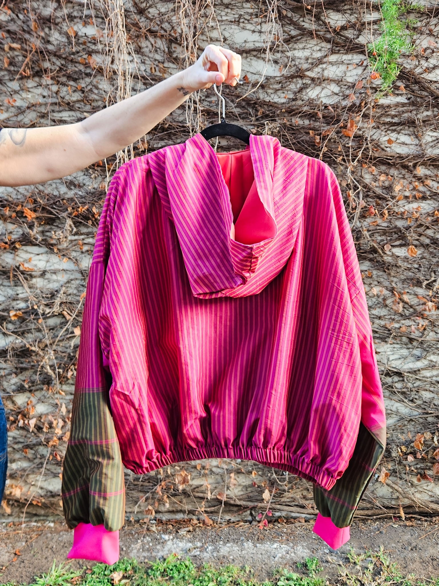 Pink stripe Sushila Jacket- Medium