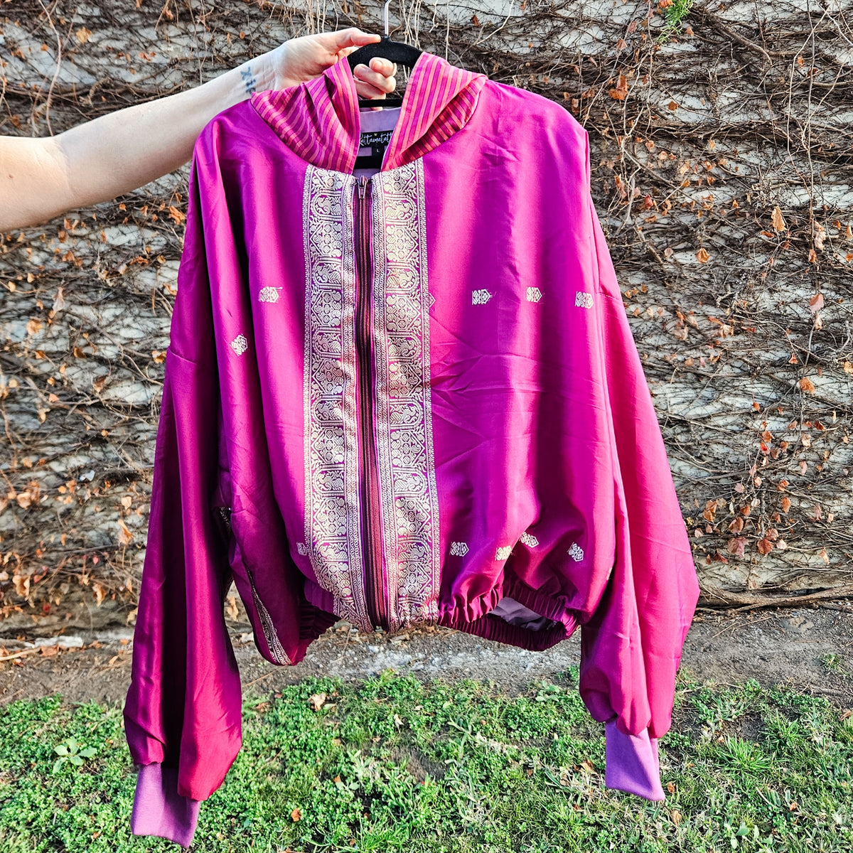 Magenta/pink stripe Sushila Jacket- Large