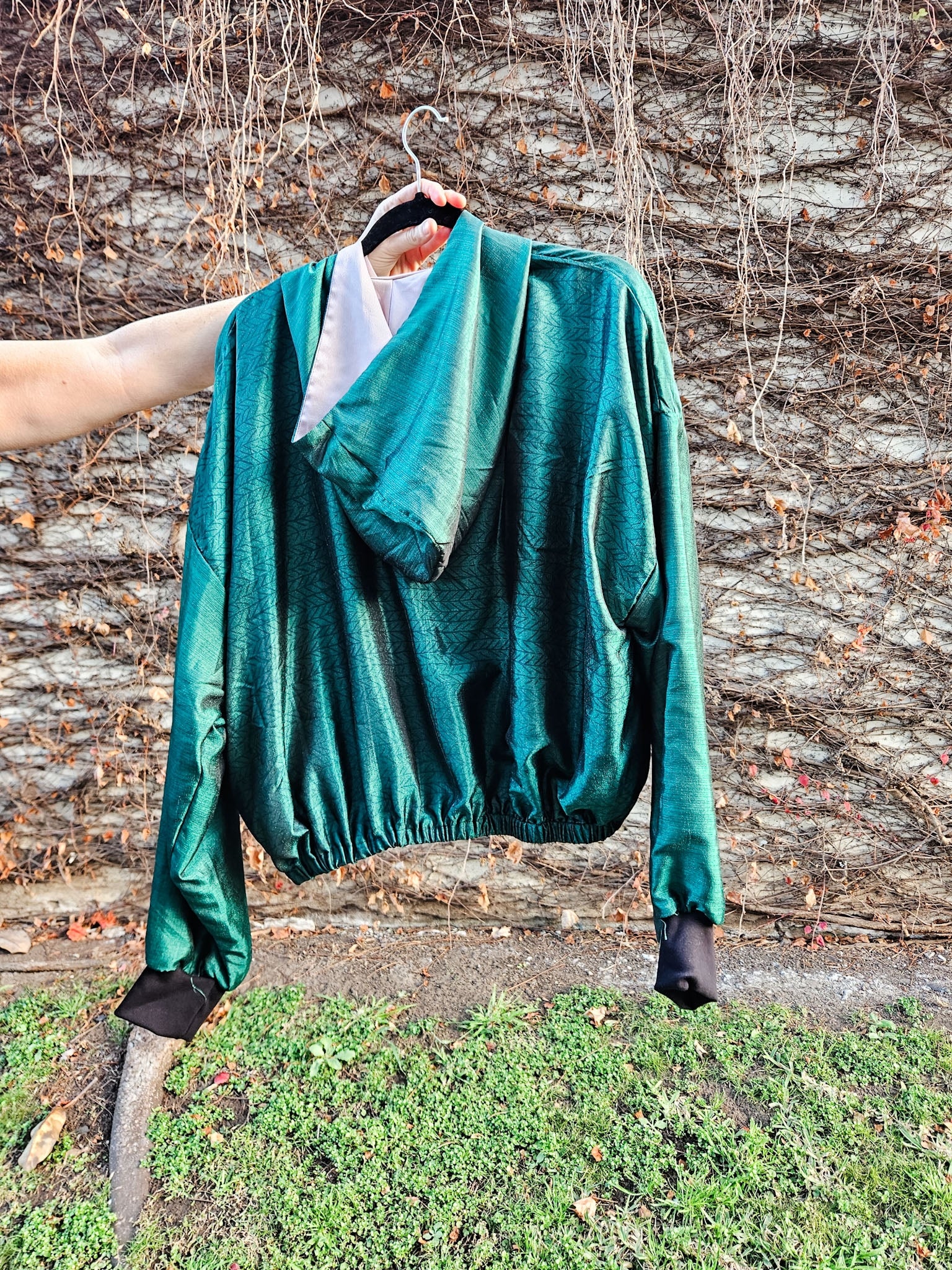 Green/black/gold Sushila Jacket- Medium