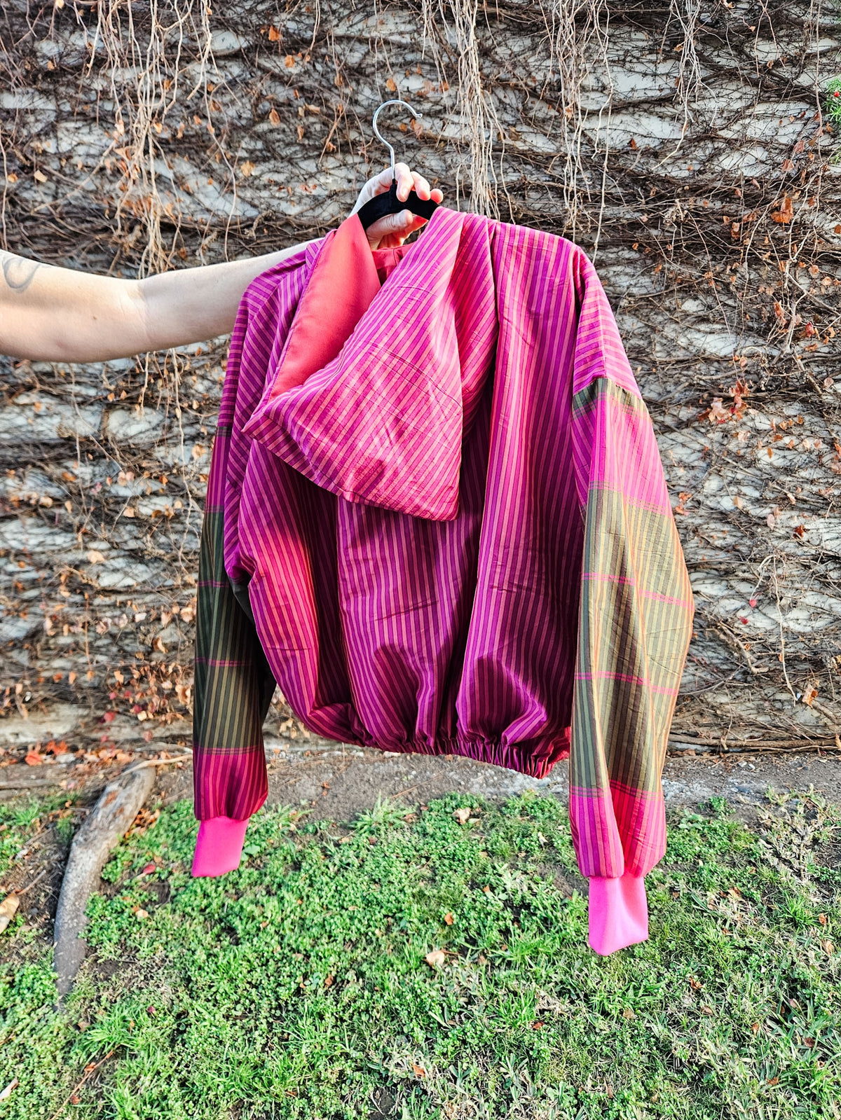 Pink stripe Sushila Jacket- Extra Small